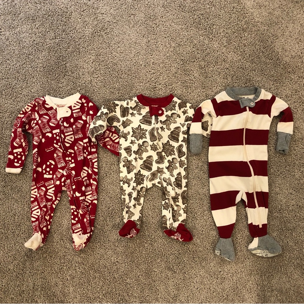 Burt’s Bees Christmas Footie Pajamas/Onesies
